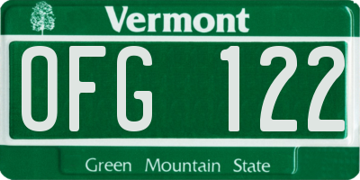 VT license plate OFG122