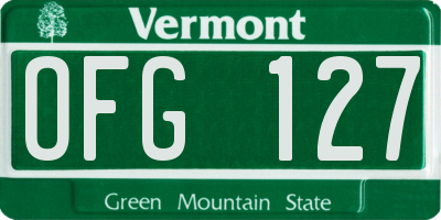 VT license plate OFG127