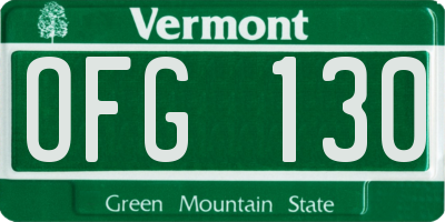VT license plate OFG130