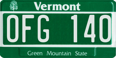 VT license plate OFG140