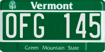 VT license plate OFG145