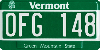 VT license plate OFG148