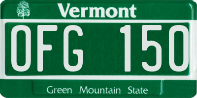 VT license plate OFG150