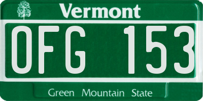 VT license plate OFG153