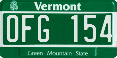 VT license plate OFG154
