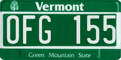 VT license plate OFG155