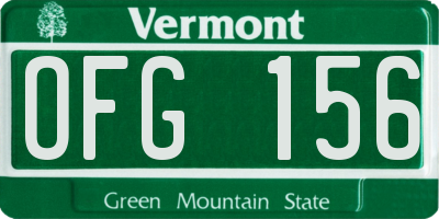 VT license plate OFG156