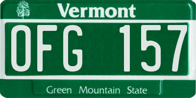 VT license plate OFG157
