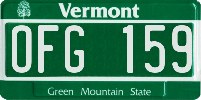 VT license plate OFG159