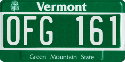 VT license plate OFG161