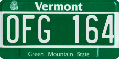 VT license plate OFG164