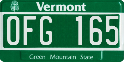 VT license plate OFG165