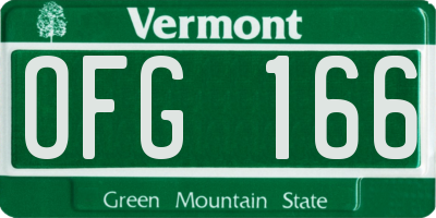 VT license plate OFG166