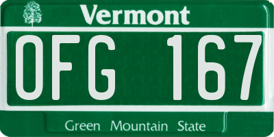 VT license plate OFG167
