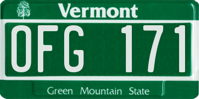 VT license plate OFG171