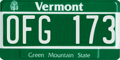 VT license plate OFG173
