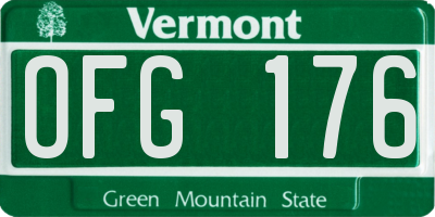 VT license plate OFG176