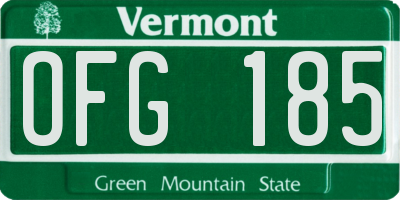 VT license plate OFG185