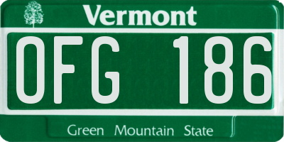 VT license plate OFG186