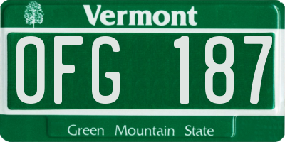 VT license plate OFG187