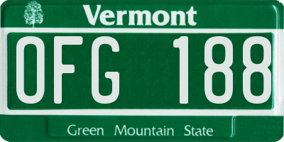 VT license plate OFG188
