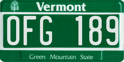 VT license plate OFG189