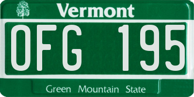 VT license plate OFG195