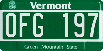 VT license plate OFG197