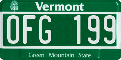 VT license plate OFG199