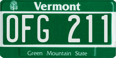 VT license plate OFG211