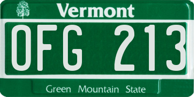 VT license plate OFG213