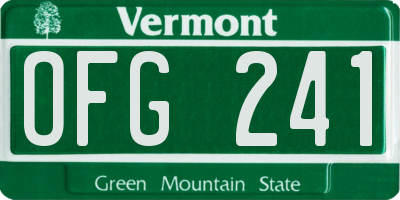 VT license plate OFG241