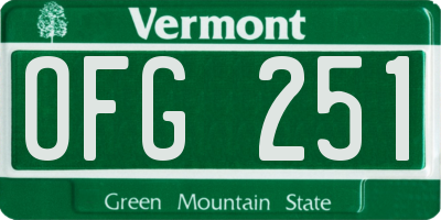 VT license plate OFG251