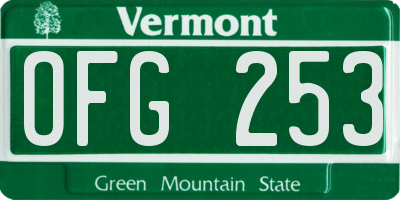 VT license plate OFG253