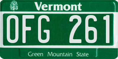 VT license plate OFG261