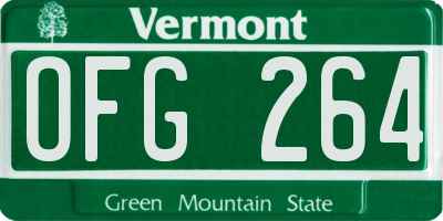 VT license plate OFG264