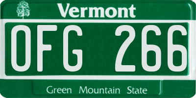 VT license plate OFG266