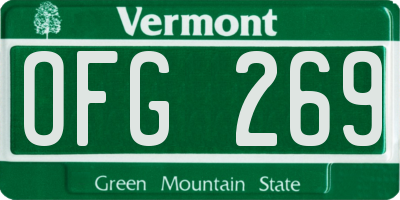 VT license plate OFG269