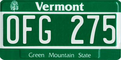 VT license plate OFG275