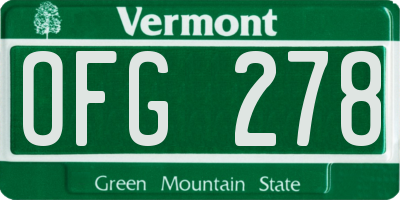 VT license plate OFG278