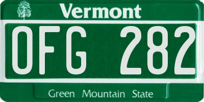 VT license plate OFG282