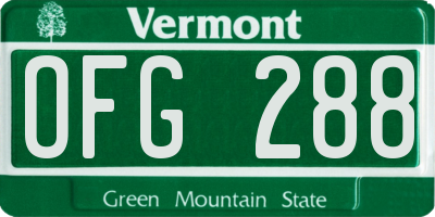 VT license plate OFG288