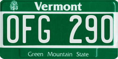 VT license plate OFG290