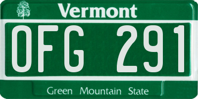 VT license plate OFG291