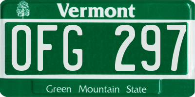VT license plate OFG297