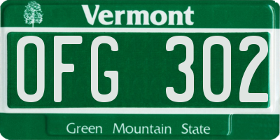 VT license plate OFG302