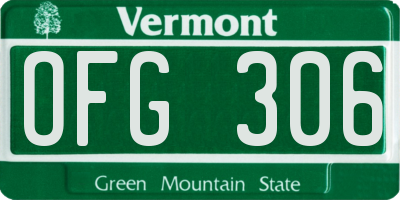 VT license plate OFG306