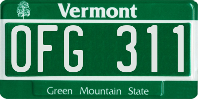 VT license plate OFG311
