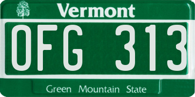 VT license plate OFG313