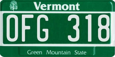 VT license plate OFG318